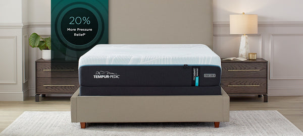 "Side view of the TEMPUR-ProAdapt® 2.0 Medium Hybrid Mattress showcasing its 12-inch profile and premium hybrid construction"